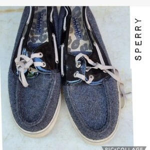 Sperry Gray and‎ Black Topsiders 9.5